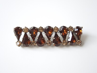 Broche Vintage Ancienne Strass - 5,8 X 2,4 Cm, Occasion, Il Manque Un Strass