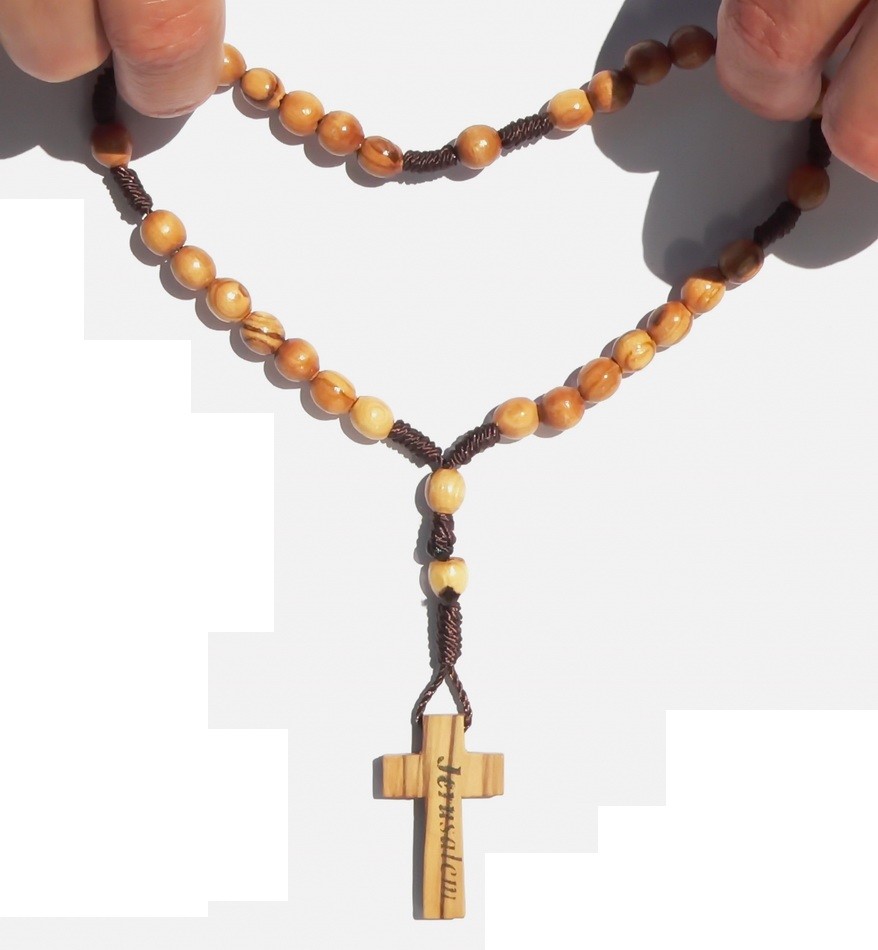 Handmade Olive Wood Rosary: Saint Benedict Crucifix, Medjugorje