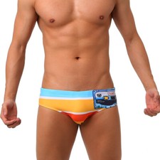 Men's Beach Swimming Swimsuit Briefs Color Cartoon Bikini Swim Underwear