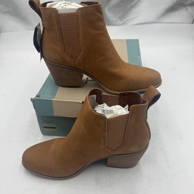 TOMS Women's Everly Cutout Ankle Boots, Tan Oiled Nubuck, Size 9.5