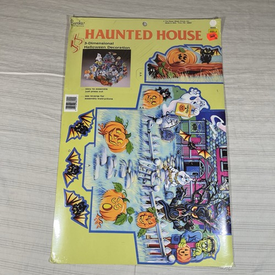 #ad HTF Vintage Eureka 3 Dimensional Halloween Haunted House Decoration 80s 3D NEW $37.99