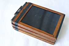 3 Press Film Folmer Graflex 4 x 5 Wooden Cut Film Holders Good Working Order