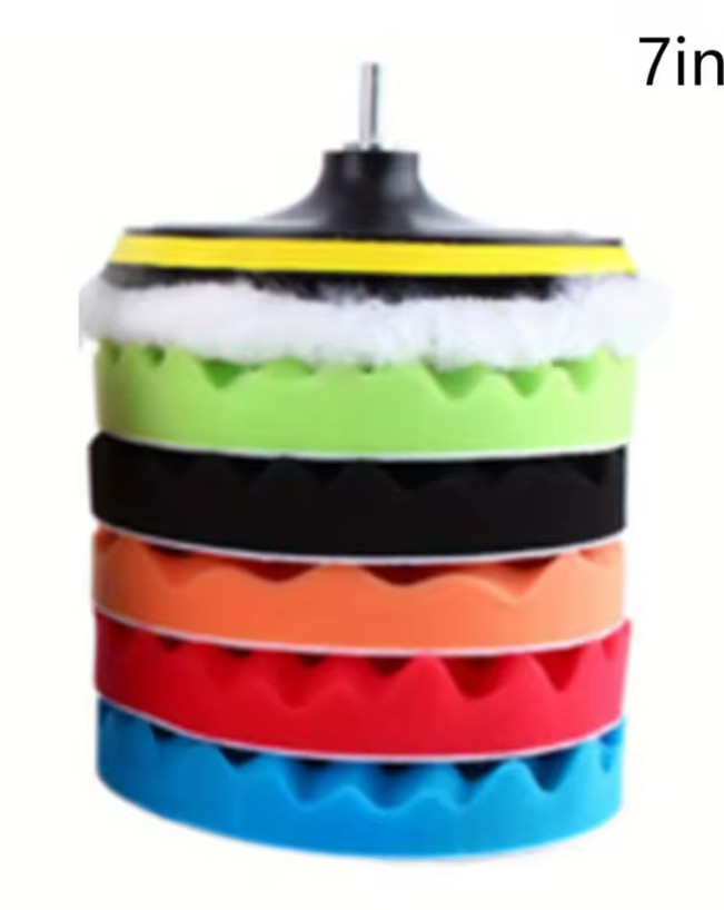 8pcs Polishing Pad Set for Car Polisher &ndash; Sponge & Wool Bu