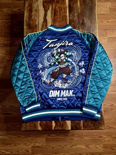 Steve Aoki's Dim Mak/Demon Slayer -Tanjiro- Quilted Bomber Jacket. Size XL - product listing photo