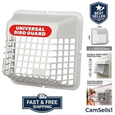 Universal Bird Guard - Outdoor Vent Cover Fits 3-4 Inch Vent Hoods For Dryer... Universal Bird Guard - Outdoor Vent Cover Fits 3-4 Inch Vent Hoods For Dryer...