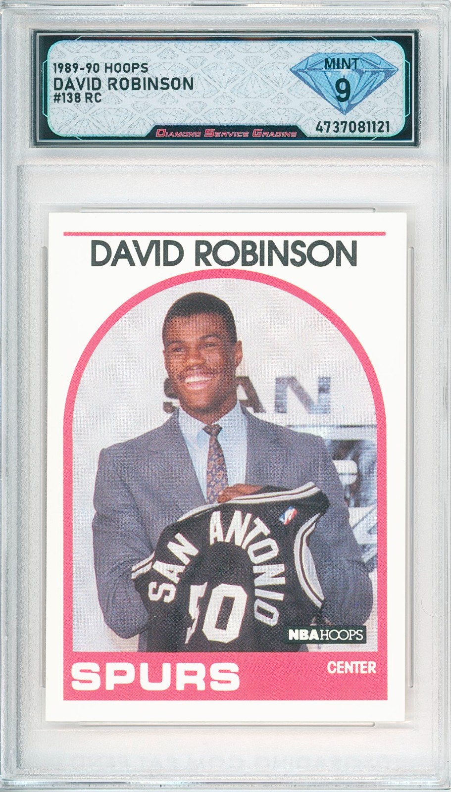 1989-90 NBA Hoops DAVID ROBINSON #138 Rc 💎 DSG 9 Mint