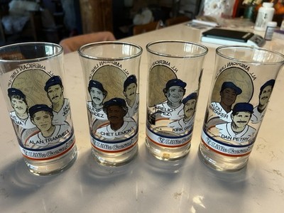 1984 ''All American Line-Up'' Promotional set Of 4 Glasses Features Tigers Players