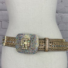 Nocona rhinestone studded cross leather belt