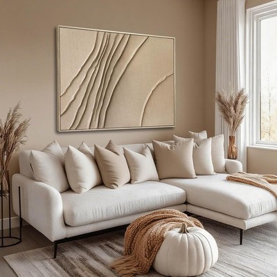 LEVERUP Abstract Painting Posters Art Brown Minimalist Wall Decor
