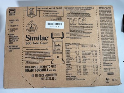 Similac 360 Total Care Infant Formula - 5 HMO - 48  Pack - 2 fl.oz *EXP 11/2026*