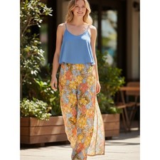 raya sun- pant & top set-Floral Wide-Leg Spli...