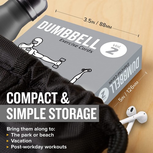 Dumbbell Workout Cards, Instructional Fitness Deck for Women & Men, Beginner ... - Foto 5 di 9