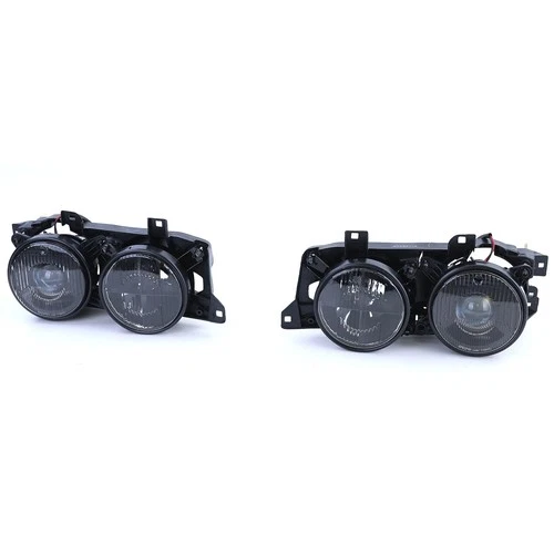 Headlight Black Smoke Set Fits 5 Series BMW E34 88-95 7 Series E32 88-94