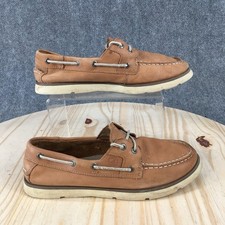Sperry Shoes Youth 5.5 M Brown Leeward Boat Leather Lace Up Casual YB48934A