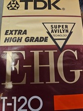 TDK E-HG T-120 Extra High Grade VHS SUPER AVILYN TECHNOLOGY ! NEW BLANK VHS 6hrs