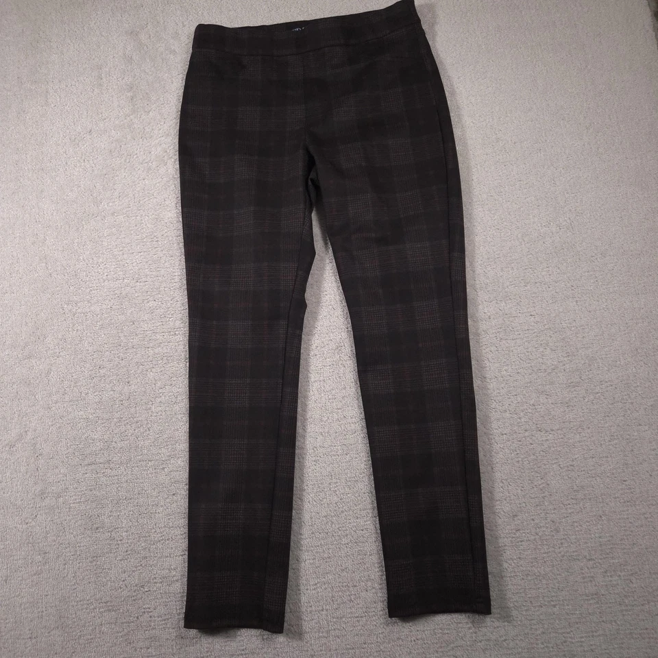 FDJ French Dressing Jeans Pants Womens 12 Gray Plaid Pull-On Slim Leg Stretch - Image 2 of 4
