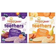 Happy Baby Organic Teething Wafers 12 Count Stage 1 Snack for Babies