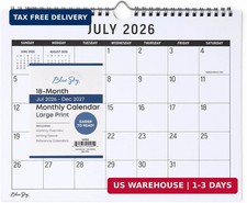 Blue Sky 2026-2027 Monthly Academic Wall Calendar, 11"x8.75", Silver