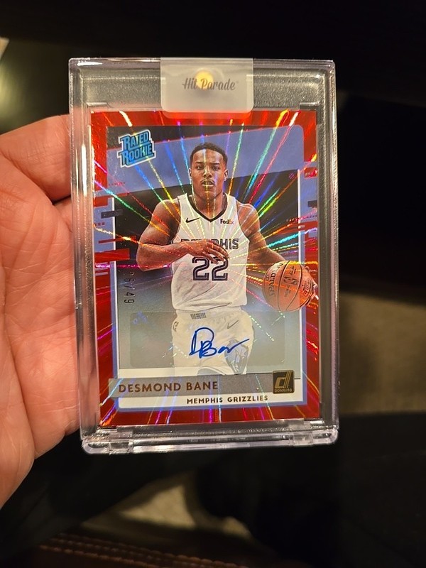 2020-21 Donruss Desmond Bane Rookie RC Auto Red Laser /49 Rated Rookie SSP