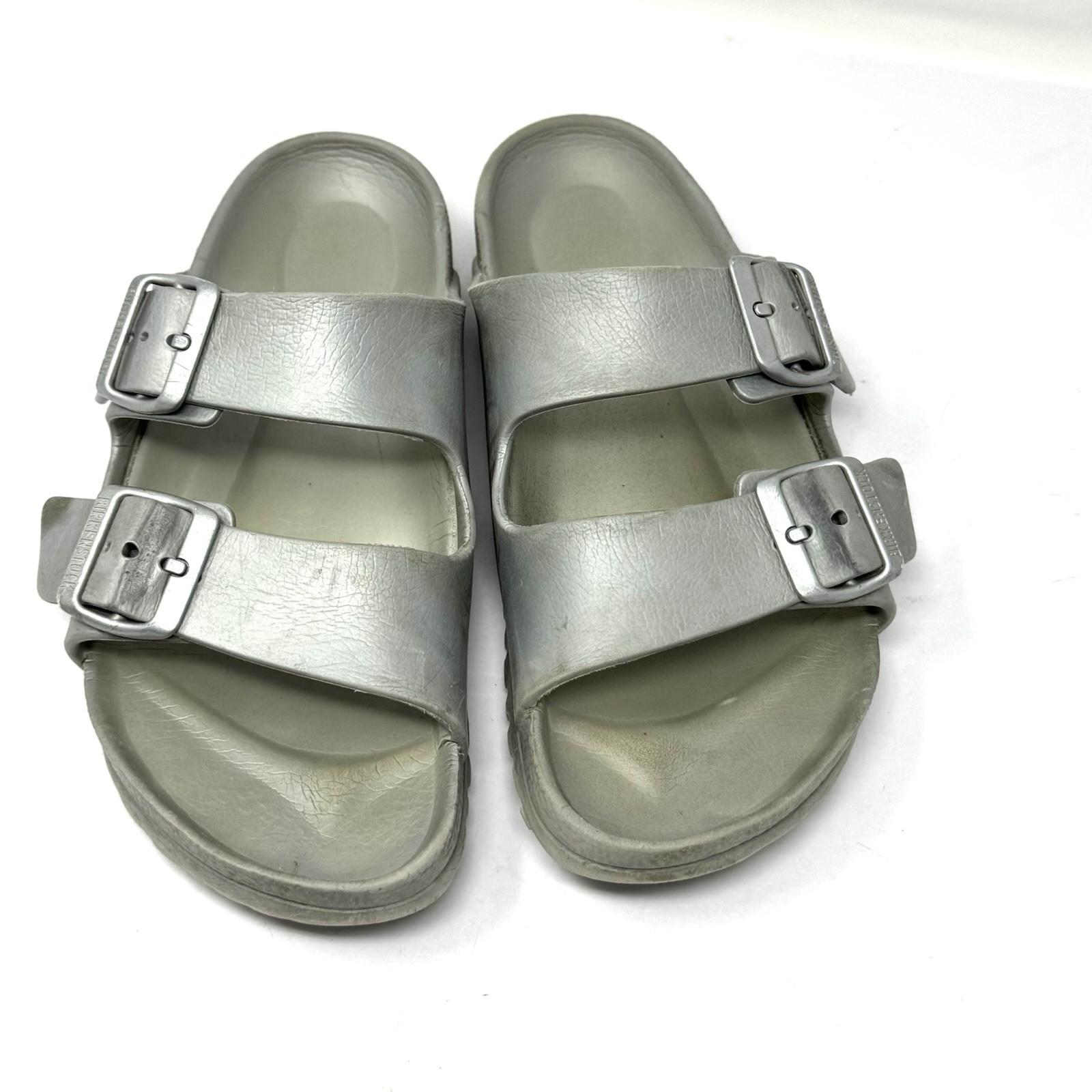 Birkenstock Arizona Eva Slide Sandals Rubber Silver Gray Women US