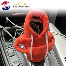 1PC Car Gear Shift Cover Mini Hoodie Car Gear Shift Knob Cover Trim Shirt Orange