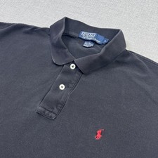 Polo Ralph Lauren Polo Shirt Mens Large Black Short Sleeve Collared Logo