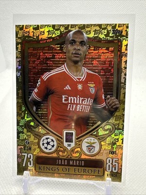 Topps Match Attax Joao Mario Kings Of Europe Benfica Portugal