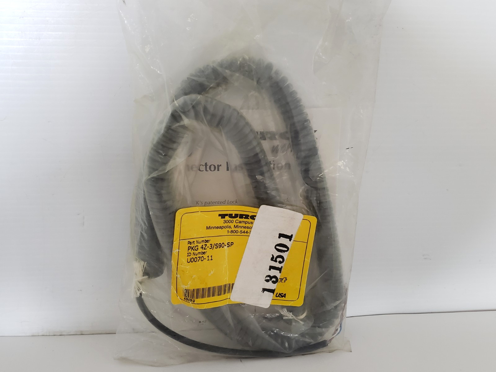 TURCK PKG 4Z-3S90-SP CORDSET PICO FAST (U0070-11) NIB
