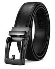 Ratchet Kids Belt, Dress Boys Leather Belt, Medium - Fit Waist 22"-26" Black