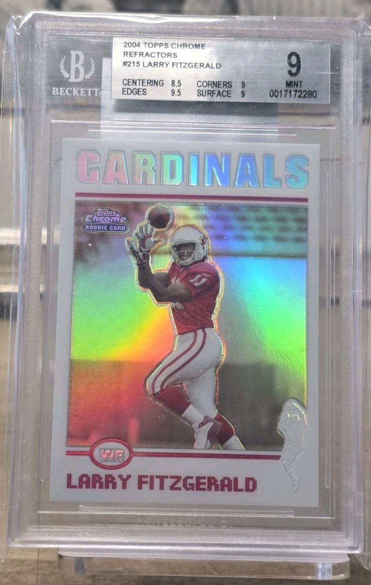 2004 Topps Chrome Refractor Larry Fitzgerald 215 Rookie RC BGS 9 Hall Of Fame