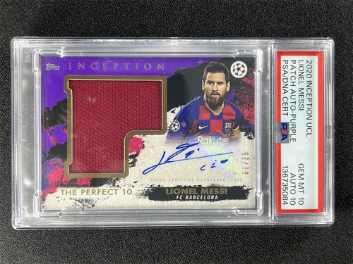 1/25 ≈1/1 ! 2020-21 Topps Inception Lionel Messi Patch Auto Purple PSA 10/10