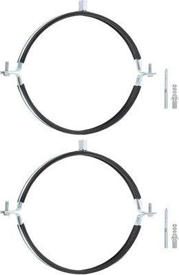 uxcell 2 Pcs Adjustable Pipe Bracket Clamp, 8''(203mm), Silver + Black 