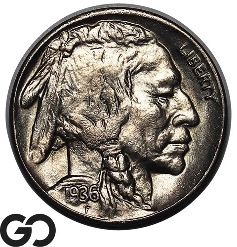 1936-D Buffalo Nickel Sharp Gem BU++