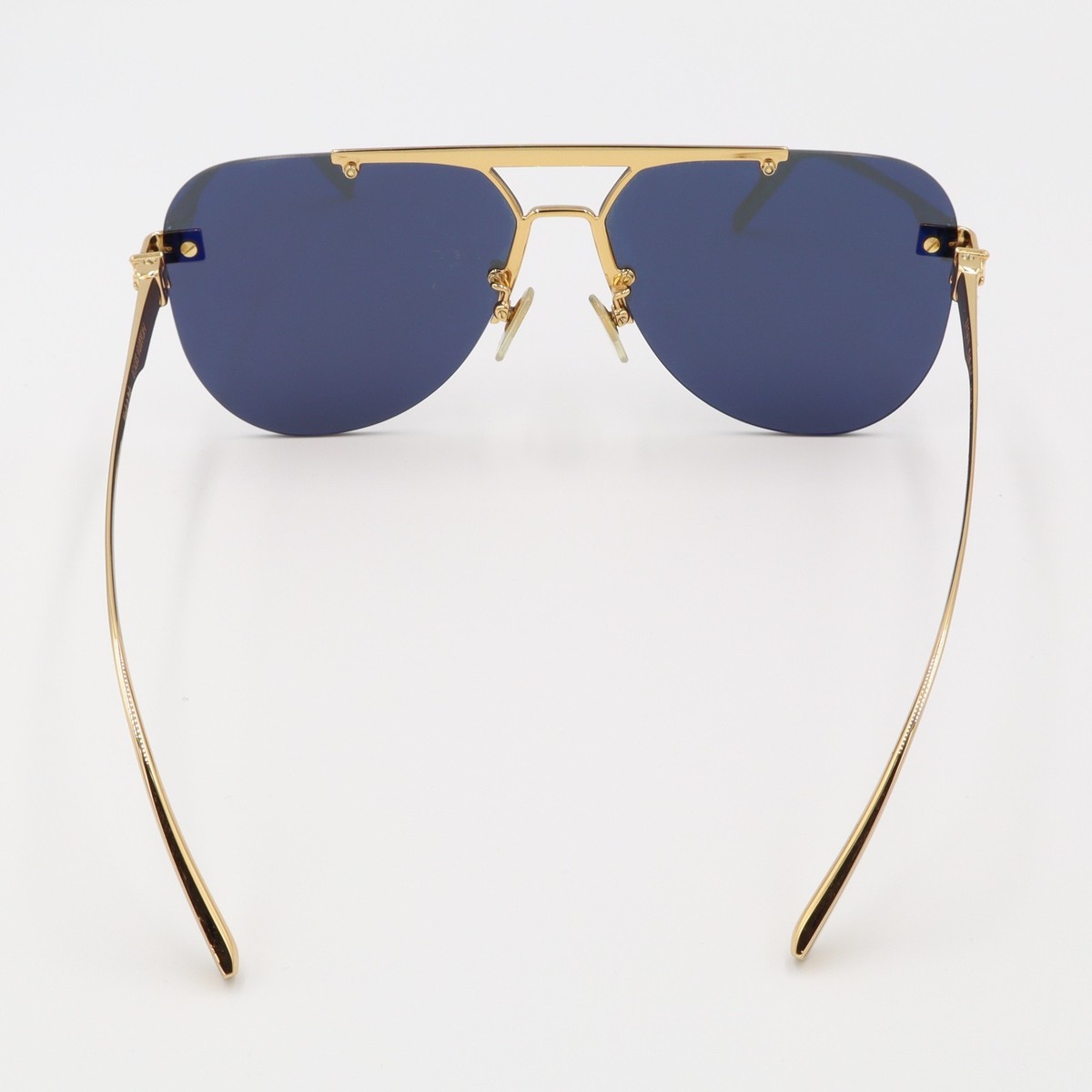 Louis Vuitton LV Ash Sunglasses Z1261E Gold Black Square Pilot