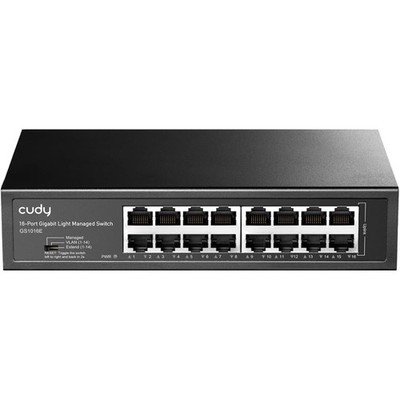 16 Port Light Smart Managed Gigabit Switch Plug & Play, stabiles Metall mit g...