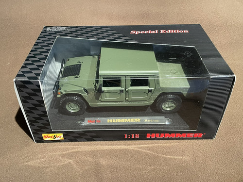 1/18 Maisto Hummer Humvee H1 4 Doors Hard Top Green Rare New