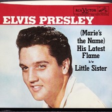 ELVIS PRESLEY - 45RPM + PICTURE SLEEVE - LITTLE SISTER - GOLD VINYL
