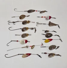 (15) Vintage Pflueger June Bug Unknown Spinners Fishing Lures Lot of 15
