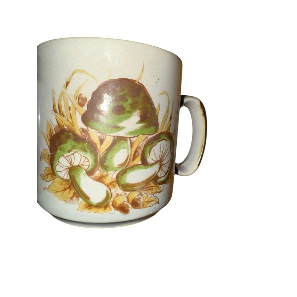 Juego de 4 tazas de café Otagiri de colección de cerámica con setas Cottagecore Retro boho whimsi años 70’s Foto 2 de 4