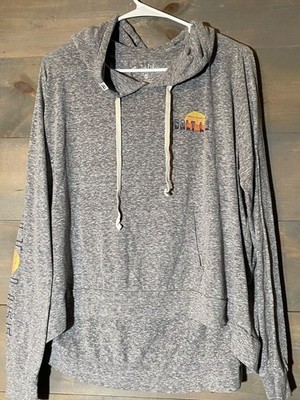Salt Life Women's Hoodie Sz XL lightweight gray blend logo pocket high low