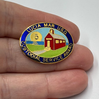 #ad Lucia Mar Unified School District 5 Year Custodial Service Award Lapel Pin USD $14.95