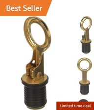 Corrosion-Resistant Brass Drain Plug with Secure Snap Handle for Boating