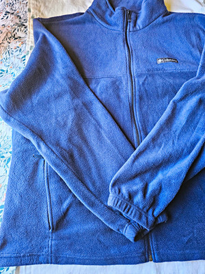 Columbia Men's Blue Full-Zip Jacket XL Stand-Up Collar Pockets Logo