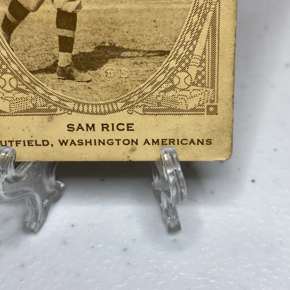 Tarjeta de béisbol 1922 American Caramel Series of 240 E120 Sam Rice de colección Foto 4 de 4