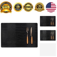 Faux Leather Placemats Set of 4 PU Waterproof Heat Resistant Stain Resistant