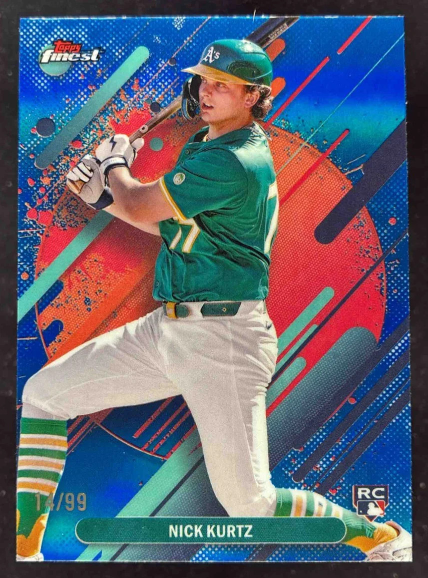 2025 Topps Finest Rare Blue Refractor #252 Nick Kurtz RC /99