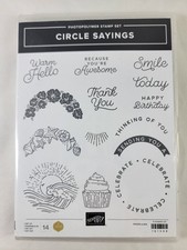 Stampin' Up Photopolymer Clear Stamp Set Circle Sayings Birthday Cupcake Hello
