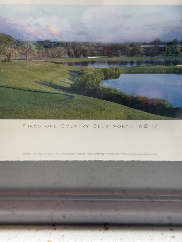 Marco de fotos de campo de golf Firestone Country Club North #17 madera de caoba 9,5x15 Foto 2 de 4