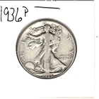 1936 P Silver Standing Liberty 50 Cent HALF-DOLLAR FULL RIM UNGRADED