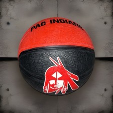 PAC Indians Red and Black Basketball Ball with Team Logo for Basketball Sport 